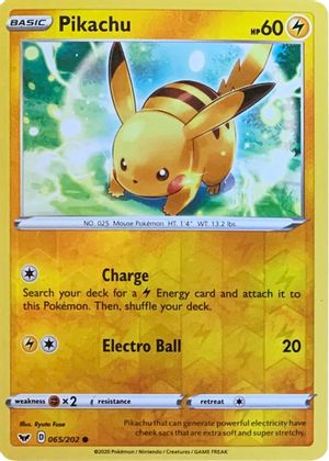 Pikachu (065/202) (Reverse Cosmos Holo) [Sword & Shield: Base Set] - Comfy Hobbies