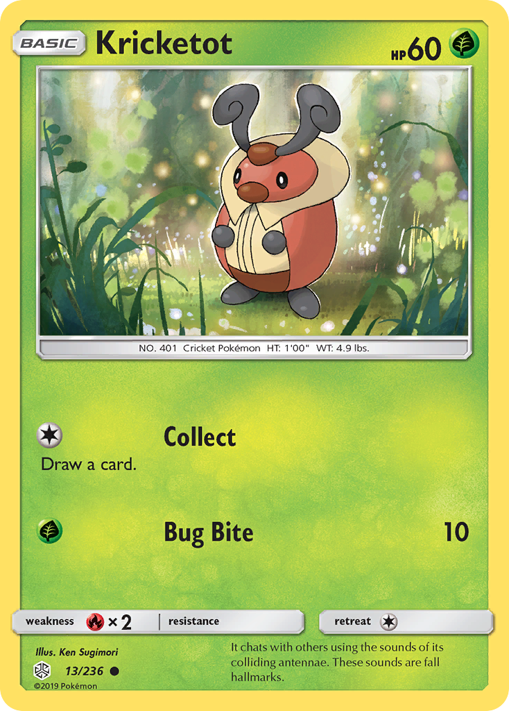 Kricketot (13/236) [Sun & Moon: Cosmic Eclipse] - Comfy Hobbies