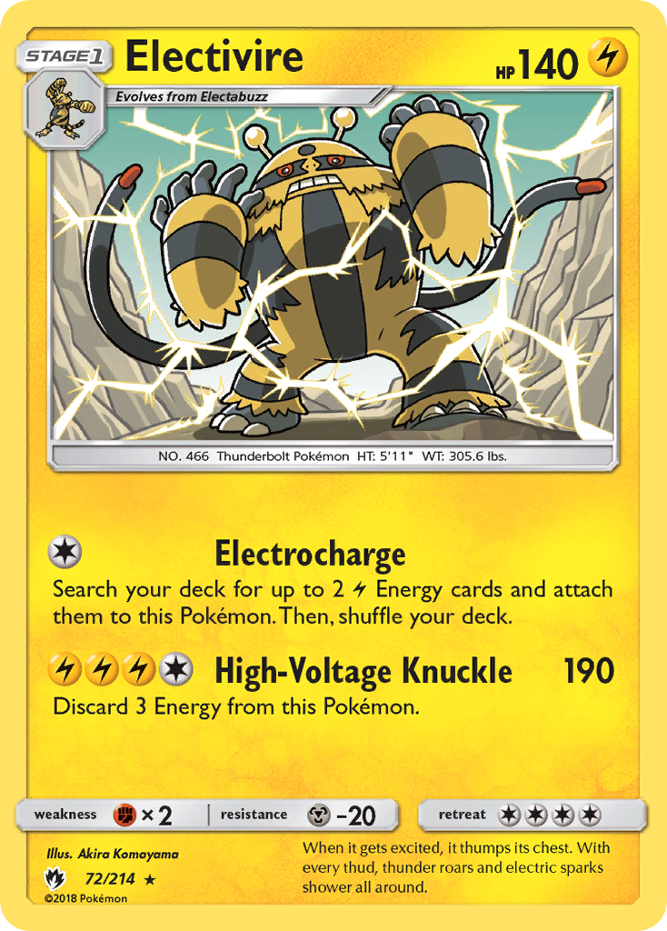 Electivire (72/214) [Sun & Moon: Lost Thunder] - Comfy Hobbies