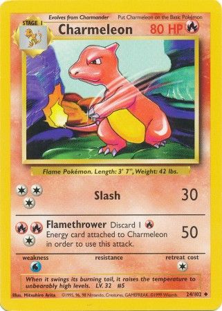 Charmeleon (24/102) [Base Set Unlimited] - Comfy Hobbies
