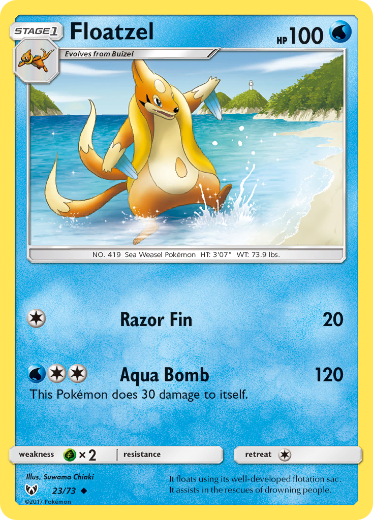 Floatzel (23/73) [Sun & Moon: Shining Legends] - Comfy Hobbies