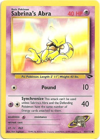 Sabrina's Abra (93/132) [Gym Challenge Unlimited] - Comfy Hobbies