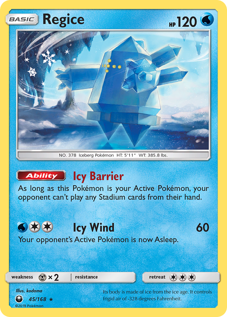 Regice (45/168) [Sun & Moon: Celestial Storm] - Comfy Hobbies