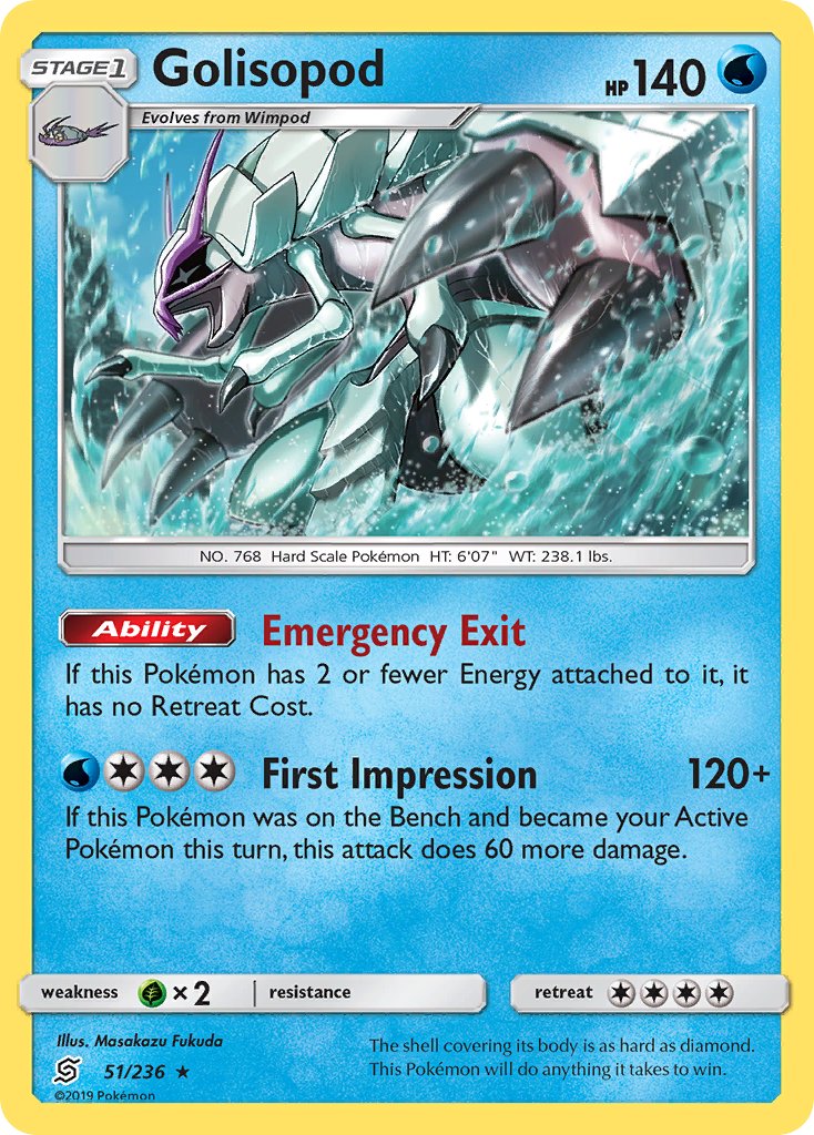 Golisopod (51/236) (Cosmos Holo) (Blister Exclusive) [Sun & Moon: Unified Minds] - Comfy Hobbies