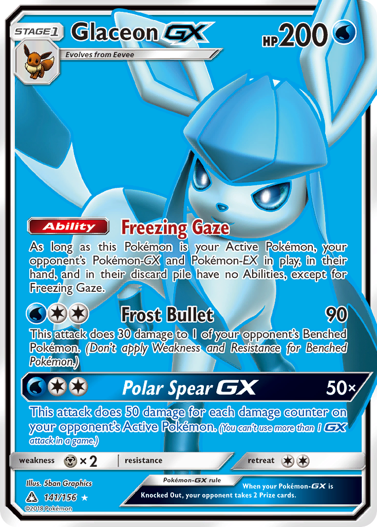 Glaceon GX (141/156) [Sun & Moon: Ultra Prism] - Comfy Hobbies