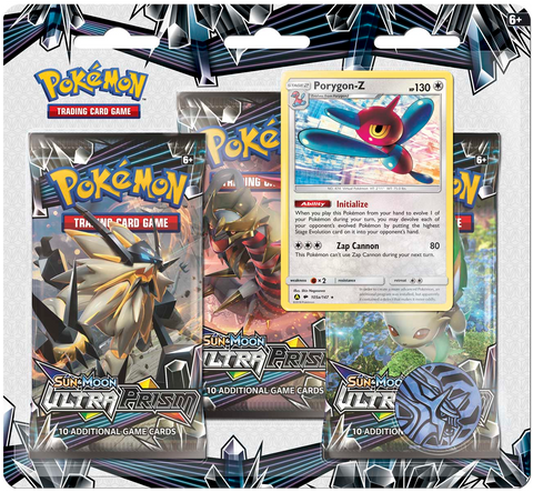 Sun & Moon: Ultra Prism - 3-Pack Blister (Porygon-Z) - Comfy Hobbies