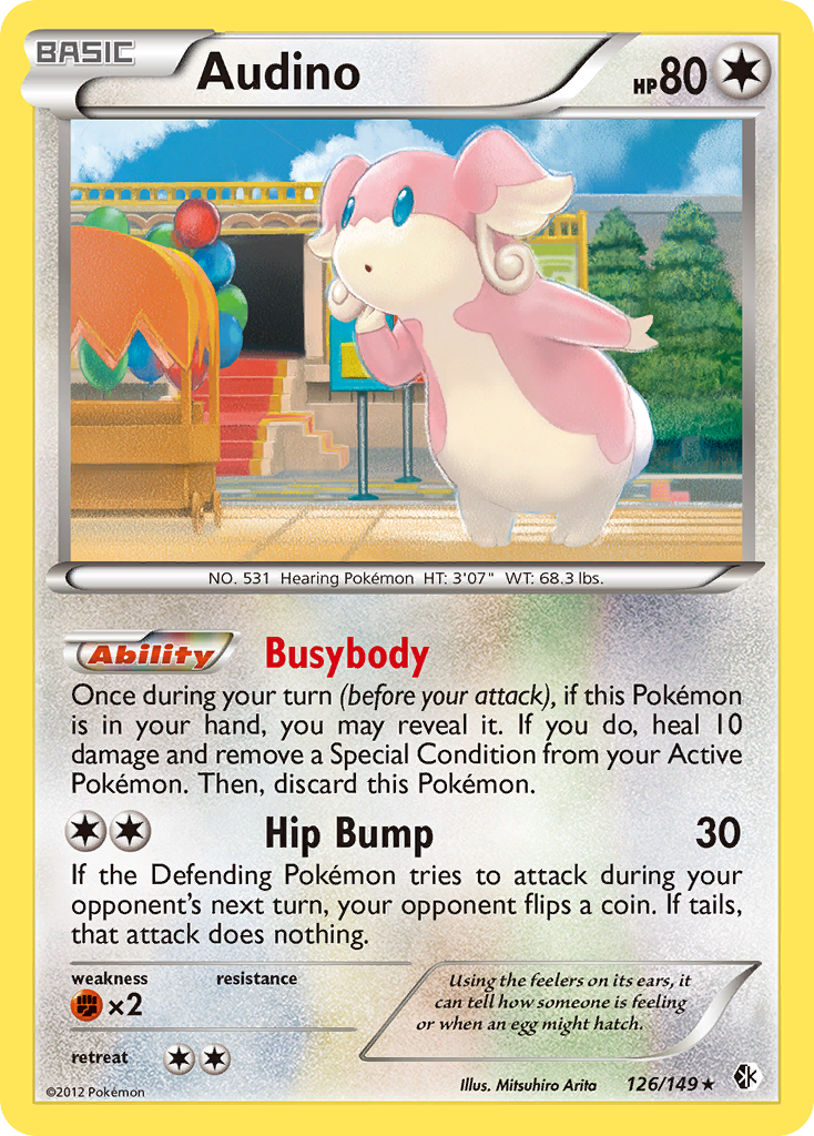 Audino (126/149) [Black & White: Boundaries Crossed] - Comfy Hobbies