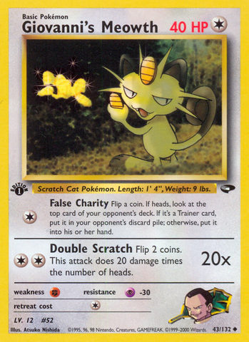 Giovanni's Meowth (43/132) [Gym Challenge 1st Edition] - Comfy Hobbies