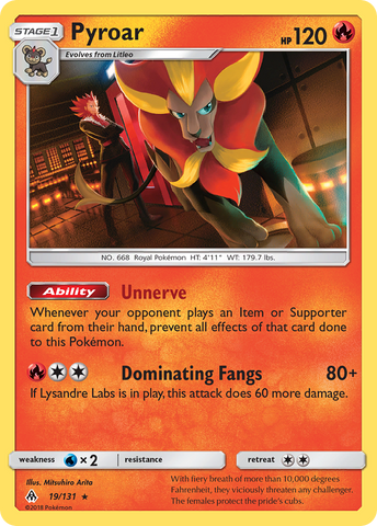 Pyroar (19/131) [Sun & Moon: Forbidden Light] - Comfy Hobbies