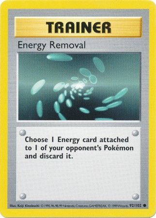 Energy Removal (92/102) [Base Set Shadowless Unlimited] - Comfy Hobbies