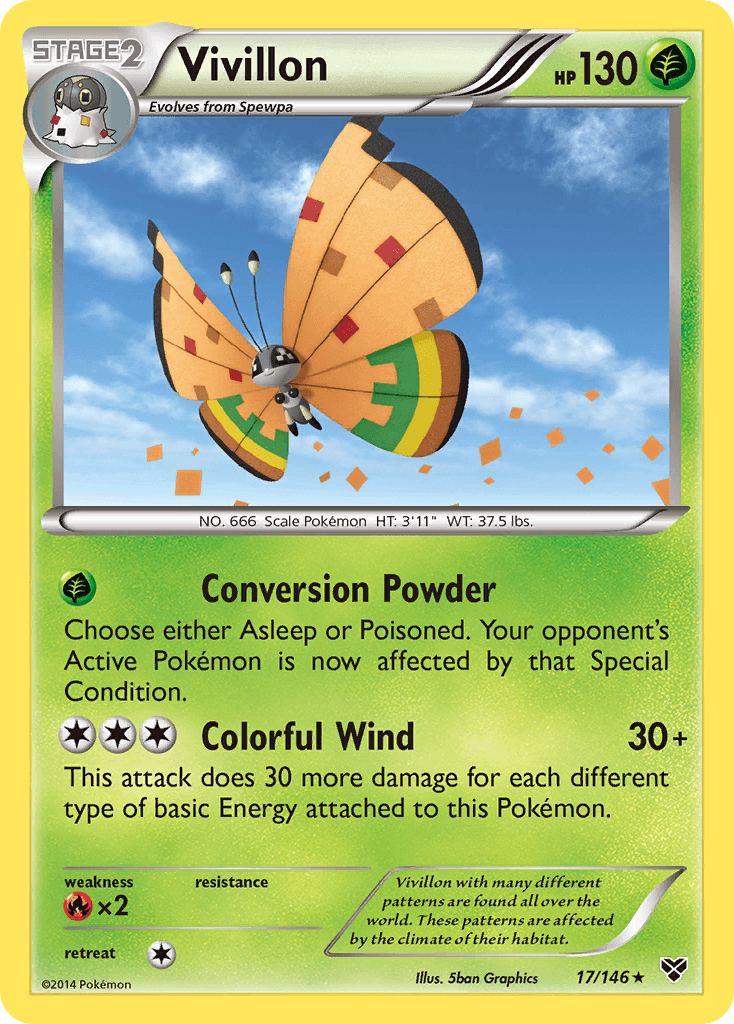 Vivillon (17/146) (High Plains Form/Orange Wings) [XY: Base Set] - Comfy Hobbies