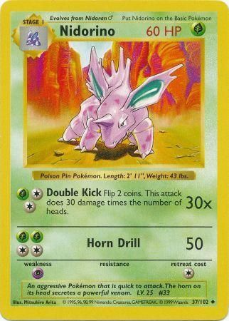 Nidorino (37/102) [Base Set Shadowless Unlimited] - Comfy Hobbies