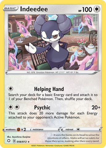 Indeedee (056/072) (Theme Deck Exclusive) [Sword & Shield: Shining Fates] - Comfy Hobbies