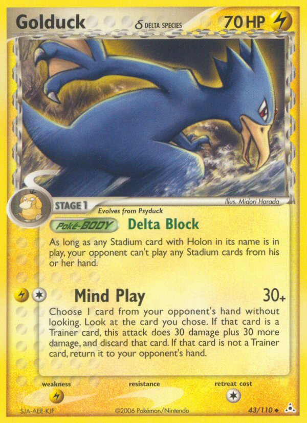 Golduck (43/110) (Delta Species) [EX: Holon Phantoms] - Comfy Hobbies