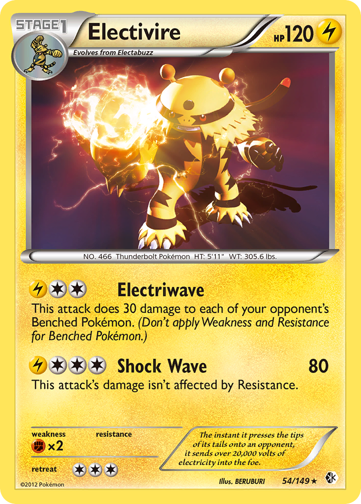 Electivire (54/149) [Black & White: Boundaries Crossed] - Comfy Hobbies