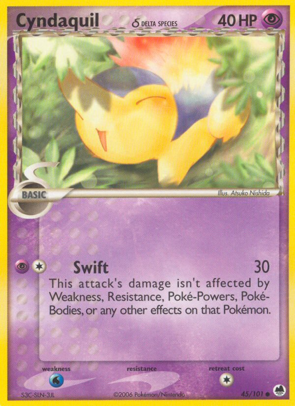 Cyndaquil (45/101) (Delta Species) [EX: Dragon Frontiers] - Comfy Hobbies