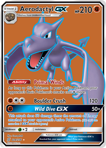 Aerodactyl GX (224/236) [Sun & Moon: Unified Minds] - Comfy Hobbies