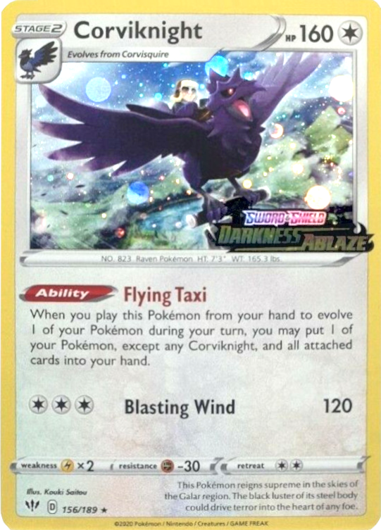 Corviknight (156/189) (Cosmos Holo) [Sword & Shield: Darkness Ablaze] - Comfy Hobbies