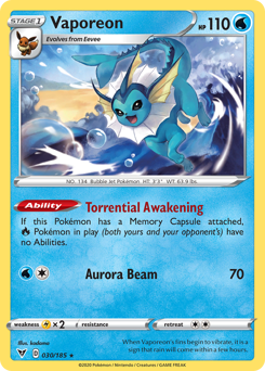 Vaporeon (030/185) [Sword & Shield: Vivid Voltage] - Comfy Hobbies