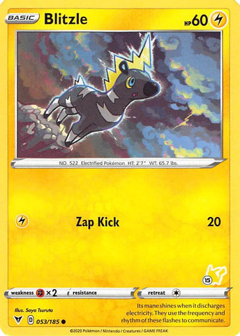 Blitzle (053/185) (Pikachu Stamp #15) [Battle Academy 2022] - Comfy Hobbies