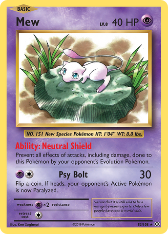 Mew (53/108) [XY: Evolutions] - Comfy Hobbies