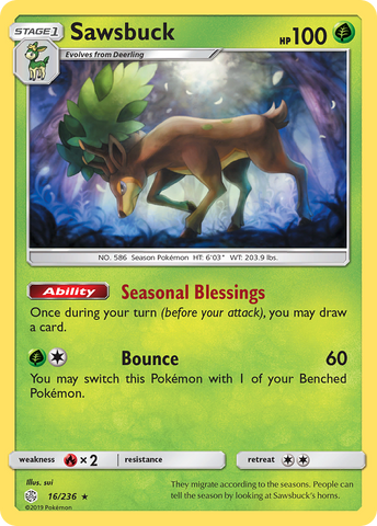 Sawsbuck (16/236) [Sun & Moon: Cosmic Eclipse] - Comfy Hobbies