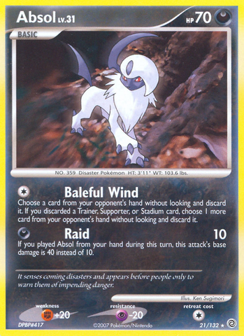 Absol (21/132) [Diamond & Pearl: Secret Wonders] - Comfy Hobbies