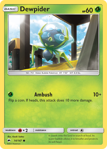 Dewpider (14/147) [Sun & Moon: Burning Shadows] - Comfy Hobbies