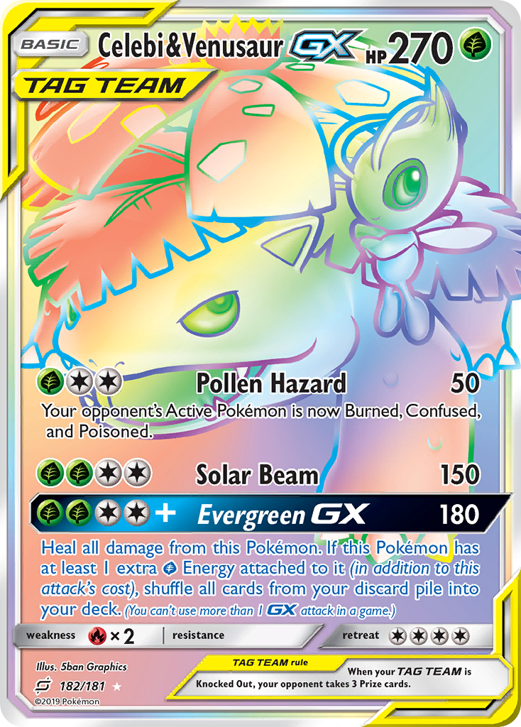 Celebi & Venusaur GX (182/181) [Sun & Moon: Team Up] - Comfy Hobbies