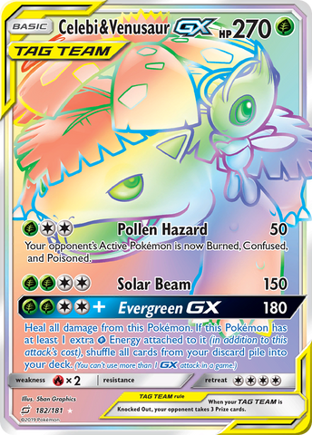 Celebi & Venusaur GX (182/181) [Sun & Moon: Team Up] - Comfy Hobbies