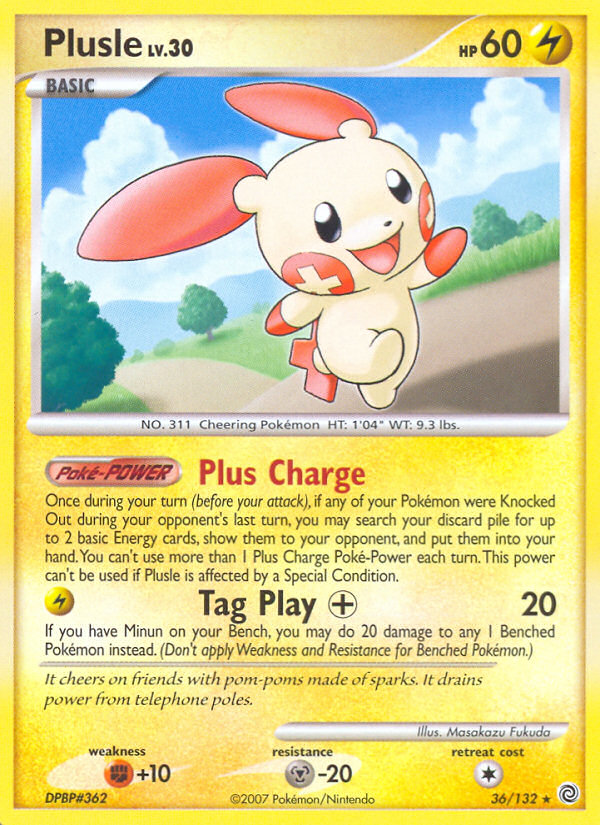 Plusle (36/132) [Diamond & Pearl: Secret Wonders] - Comfy Hobbies