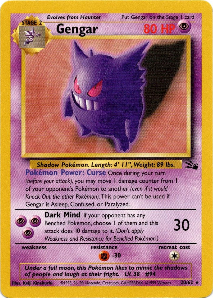 Gengar (20/62) [Fossil Unlimited] - Comfy Hobbies
