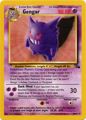 Gengar (20/62) [Fossil Unlimited] - Comfy Hobbies