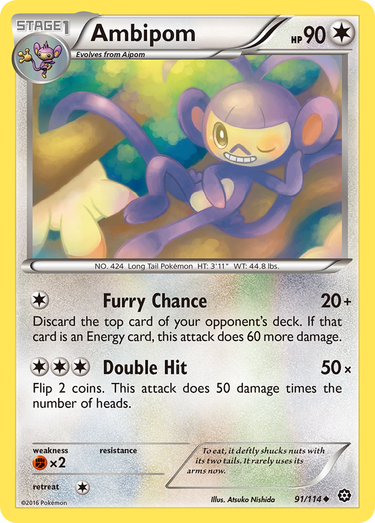 Ambipom (91/114) [XY: Steam Siege] - Comfy Hobbies