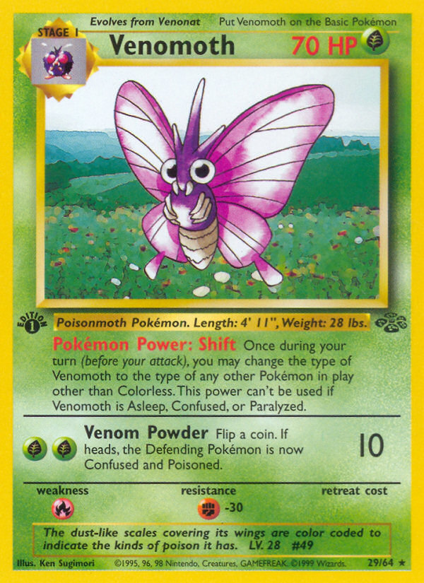 Venomoth (29/64) [Jungle 1st Edition] - Comfy Hobbies