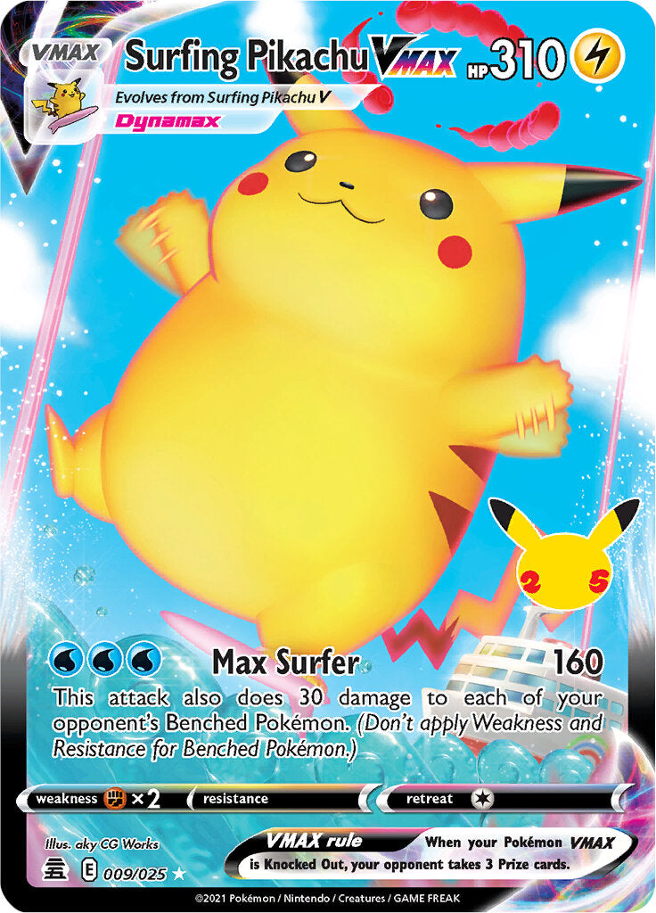 Surfing Pikachu VMAX (009/025) [Celebrations: 25th Anniversary] - Comfy Hobbies