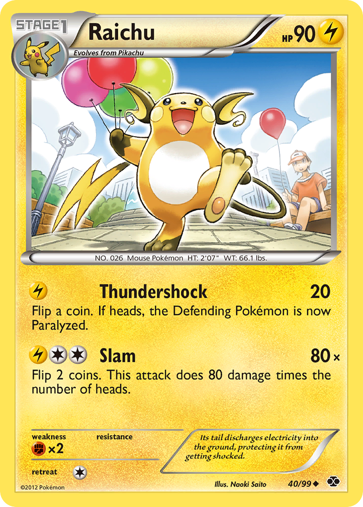Raichu (40/99) [Black & White: Next Destinies] - Comfy Hobbies
