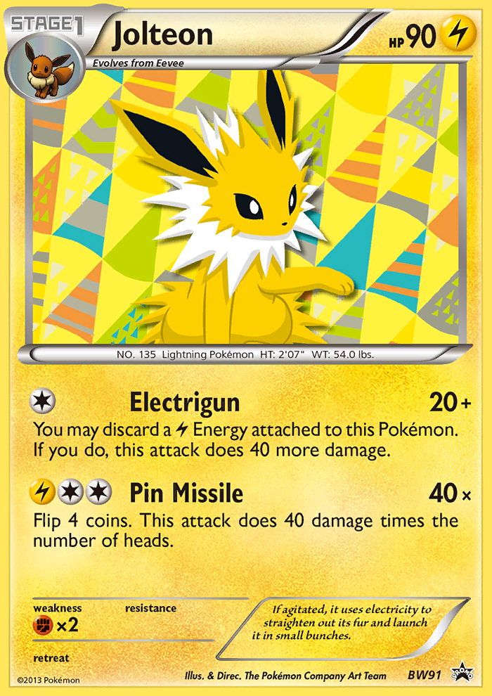 Jolteon (BW91) [Black & White: Black Star Promos] - Comfy Hobbies