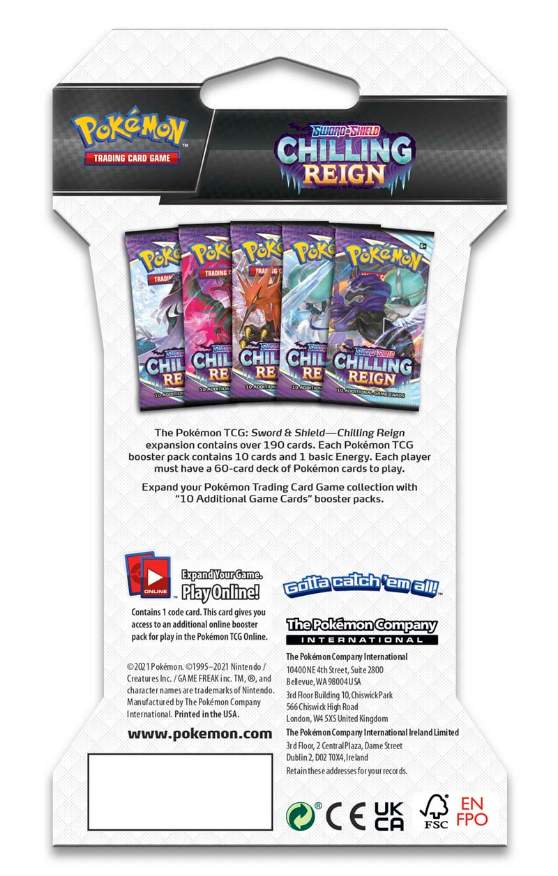 Sword & Shield: Chilling Reign - Sleeved Booster Pack - Comfy Hobbies