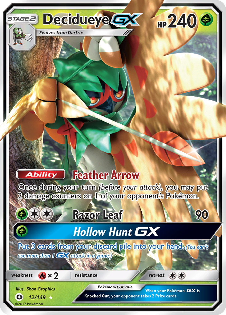 Decidueye GX (12/149) [Sun & Moon: Base Set] - Comfy Hobbies