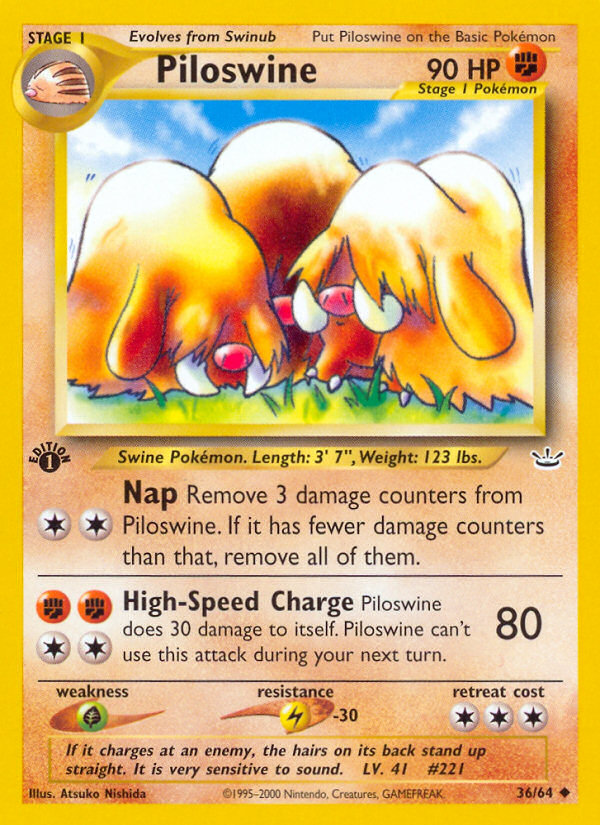 Piloswine (36/64) [Neo Revelation 1st Edition] - Comfy Hobbies