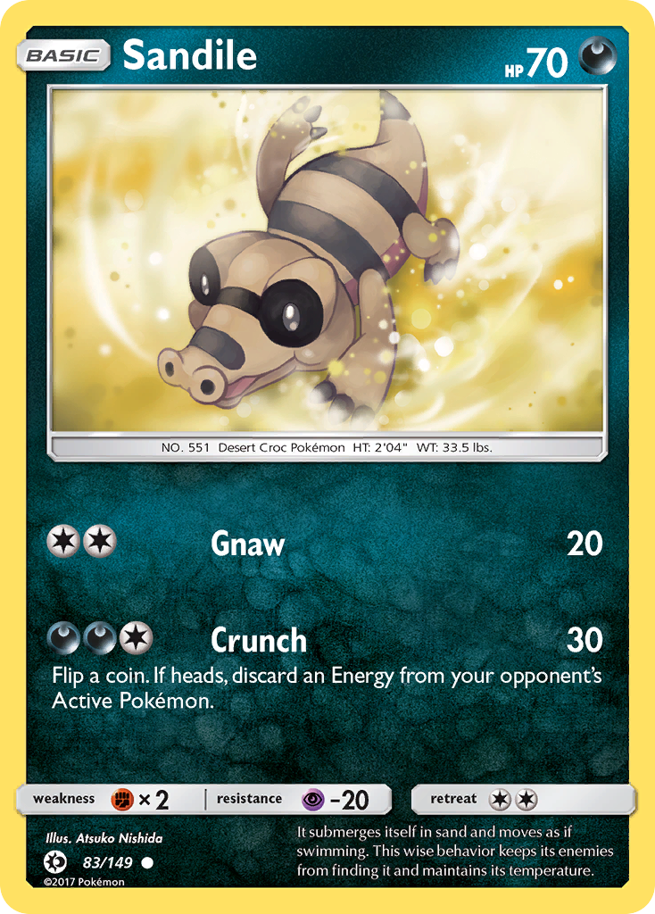 Sandile (83/149) [Sun & Moon: Base Set] - Comfy Hobbies