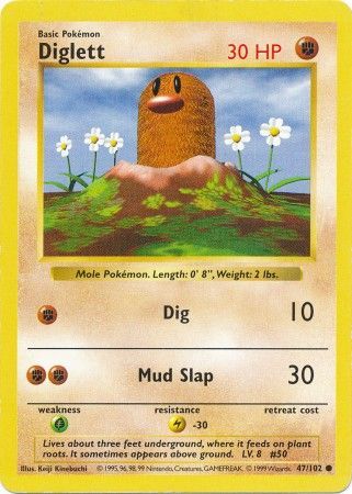 Diglett (47/102) [Base Set Shadowless Unlimited] - Comfy Hobbies