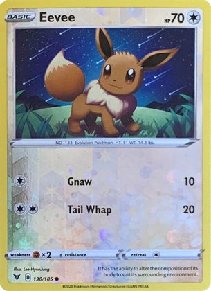 Eevee (130/185) (Reverse Cosmos Holo) [Sword & Shield: Vivid Voltage] - Comfy Hobbies