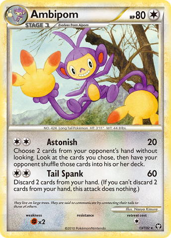 Ambipom (13/102) [HeartGold & SoulSilver: Triumphant] - Comfy Hobbies