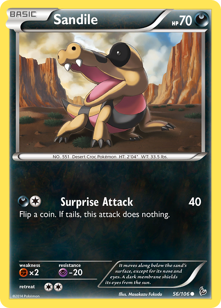 Sandile (56/106) [XY: Flashfire] - Comfy Hobbies