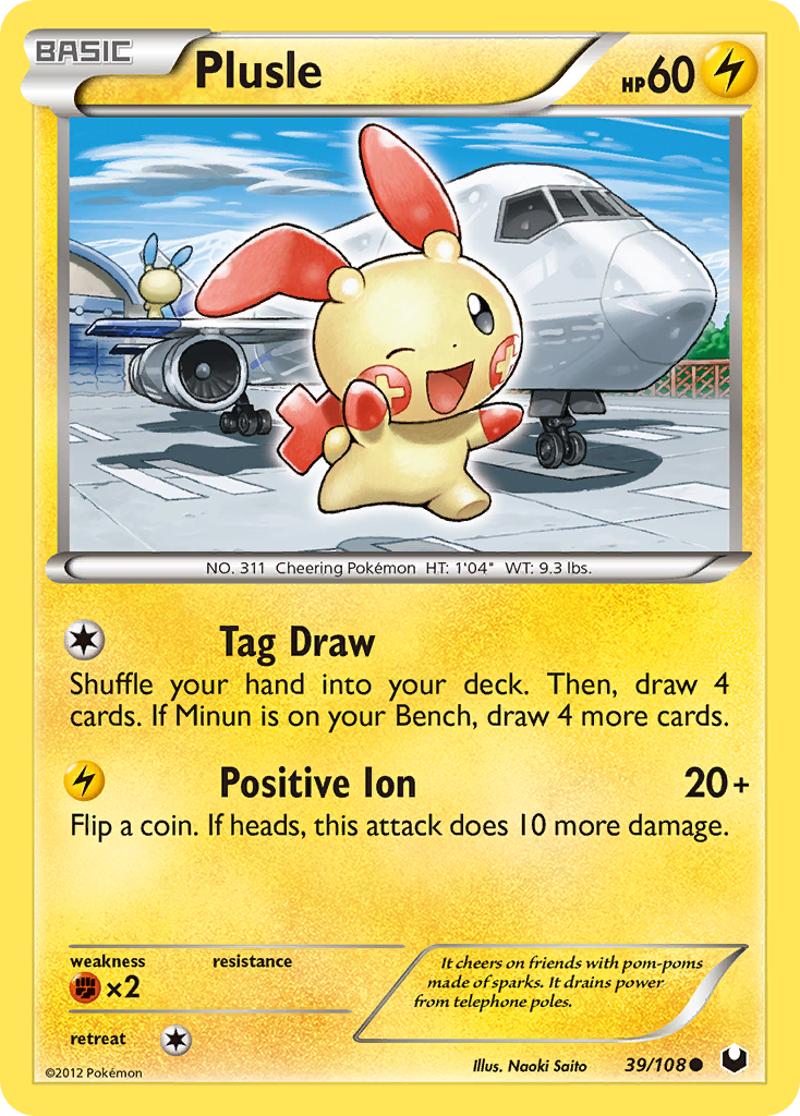 Plusle (39/108) [Black & White: Dark Explorers] - Comfy Hobbies