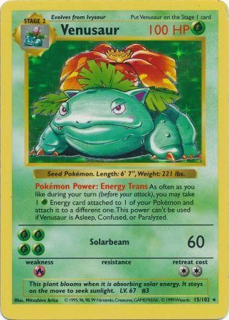 Venusaur (15/102) [Base Set Shadowless Unlimited] - Comfy Hobbies