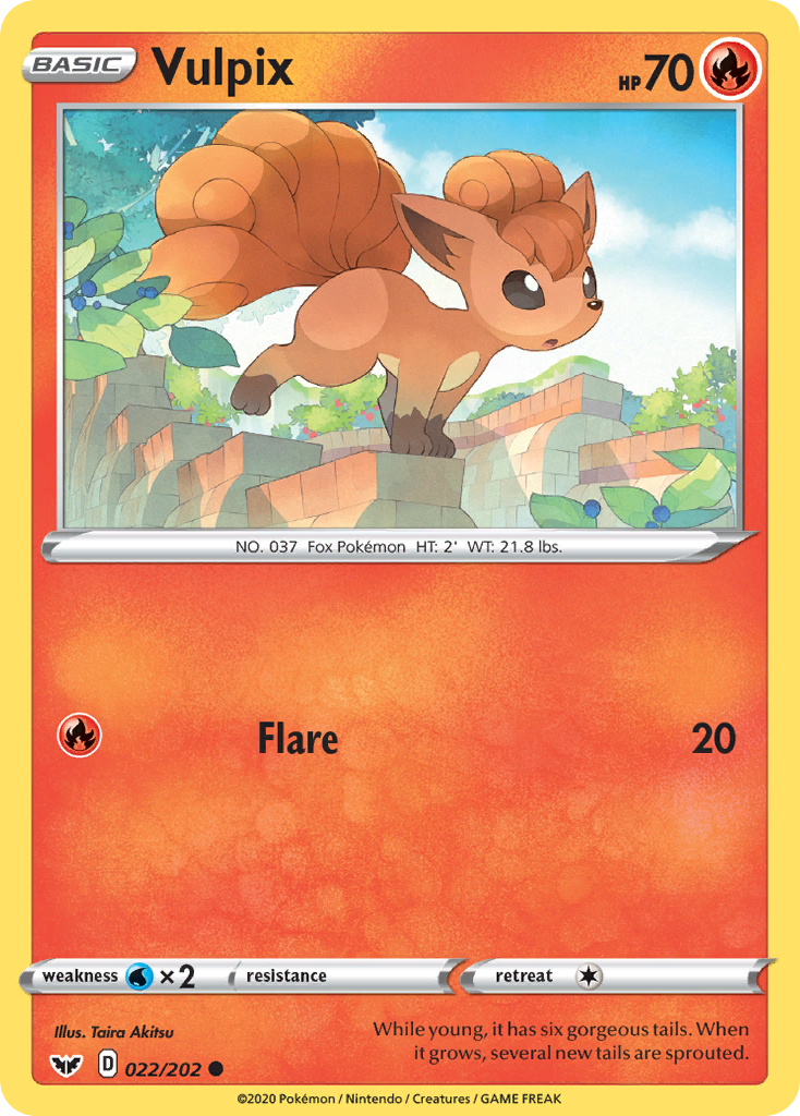 Vulpix (022/202) [Sword & Shield: Base Set] - Comfy Hobbies