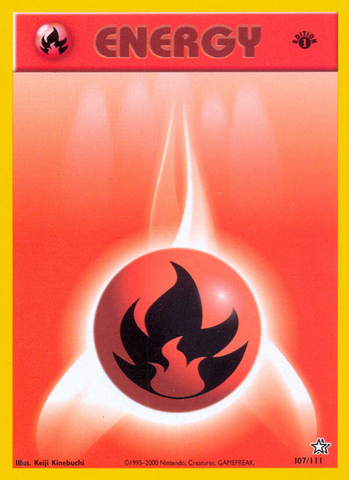 Fire Energy (107/111) [Neo Genesis 1st Edition] - Comfy Hobbies
